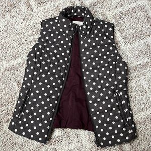 Women’s LOFT size XS polka dot puff vest